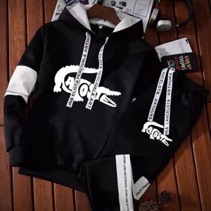 Survêtements pour hommes Hommes Mode Sweat-shirt Ensemble Sweats à capuche Ensembles Survêtement 2 pièces Tenues Jogger Marque Costume Mâle Pull Hiver Streetwear Vêtements 268