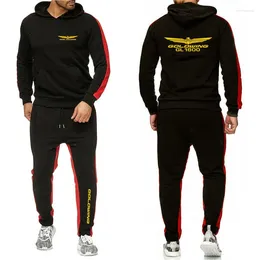 Survêtements pour hommes Hommes Goldwing GL1800 GL1500 Motocycle Luxe Imprimé À Manches Longues Sport Sweat À Capuche Pantalon Automne Couleur Solide Jogging Costume Golf