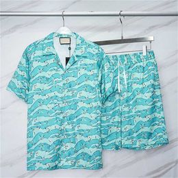 Męskie dresy Męskie zestawy hawajskie Drukowanie Lato Koszula z krótkim rękawem na guziki Szorty plażowe Streetwear Casual Męskie garnitury Kawałki wielu stylów 2S5V