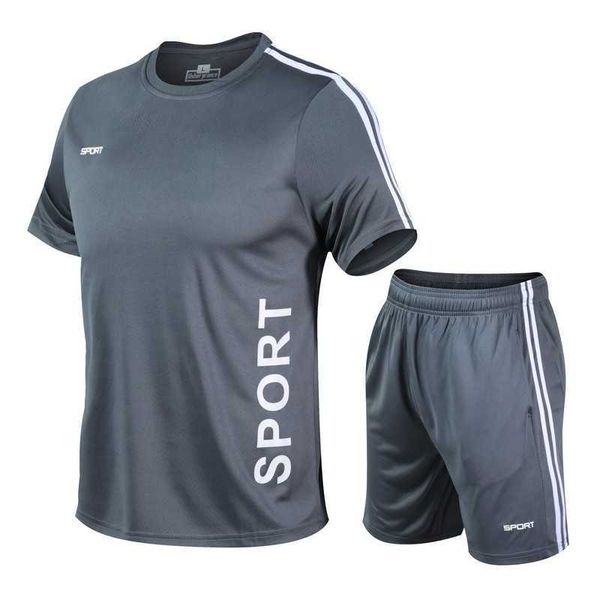 Parcours masculins Hommes coulant 2023 T-shirt imprimé en polyester de sports de sport Summer Sports Suit à sec rapidement des tenues de jogger J230601