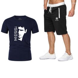 Survêtements pour hommes Hommes 2022 Summer Casual Sport Costume T-shirts à manches courtes Han Edition Handsome Men's Wear O-Cou Sfashion Imprimer