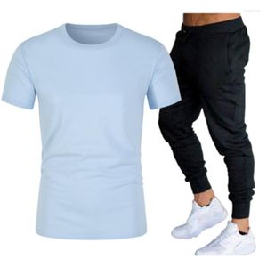 Survêtements pour hommes T-shirt à manches courtes d'été pour hommes 2022 Pantalon décontracté et confortable Costume Ensemble de 2 pièces pour l'extérieur Peut être personnalisé
