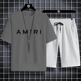 Chándales para hombres Conjunto de ropa deportiva para adultos para hombres Verano Manga corta Patrón de estampado de letras simples Confort informal Super Cool Street Style 230621