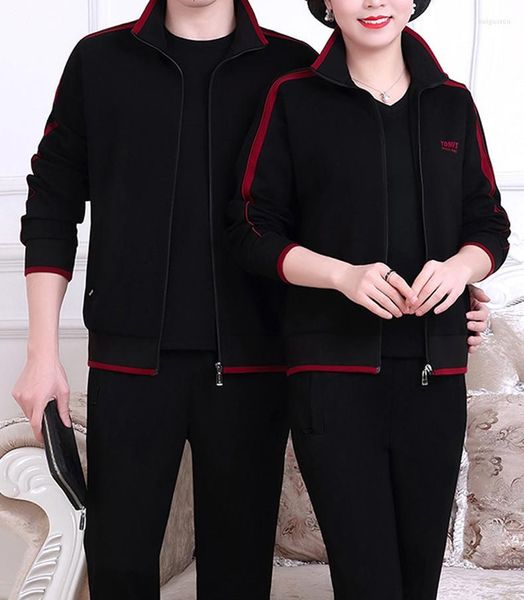 Survêtements pour hommes Casual printemps et automne Sports Suits Running Sportswear Couple Modèles Pur Coton Dames Costume Trois Pièces Hommes