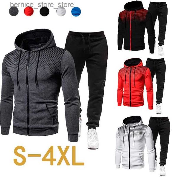 Survêtements pour hommes Survêtement décontracté pour hommes Printemps Automne Mode Hommes Veste et pantalons de survêtement Deux pièces Ensembles Sportswear Plus Taille Vêtements pour hommes Q231211