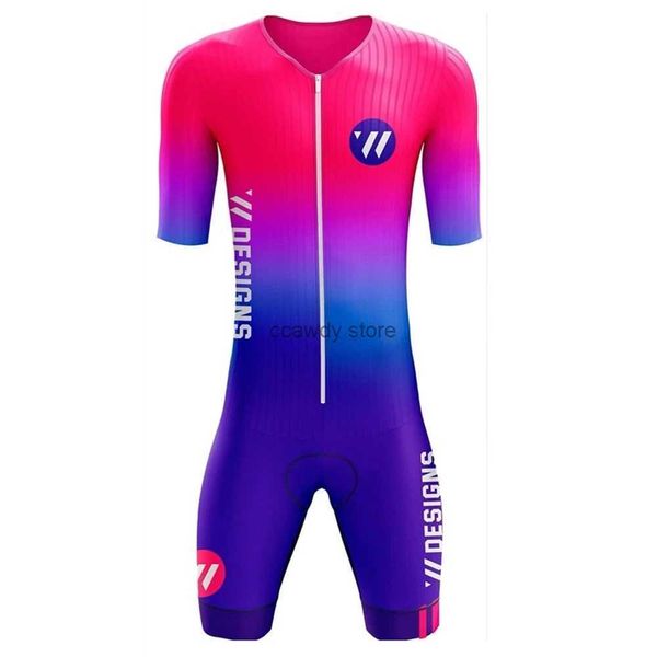 Survêtements pour hommes Elite Seved Triathlon Suit Short Seve Trisuit SpeedSuit Skinsuit Swim-Bike-Run Ciclismo Maillot Combinaison 2XS-4XL TailleH24123