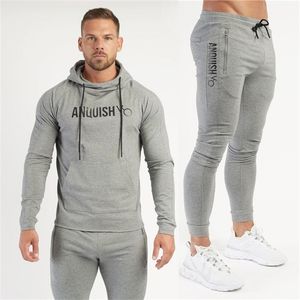 Tracksuits voor heren heren jogger lente en herfst gym sportpak katoen casual hoodies pullover hoodie mannen broek sportkleding fitness zweetbroeken 220914