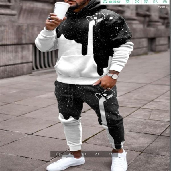 Survêtements pour hommes Costumes pour hommes 2022 Mode Impression 3D Star Blank Elements Sports Pantalons décontractés Street Hip Hop Pullover