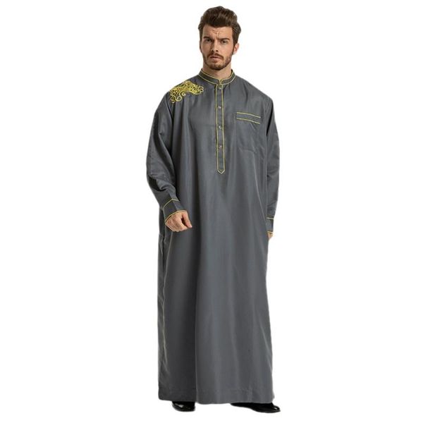 Costumes pour hommes Hommes Hommes Robes musulmanes Vêtements islamiques Dubaï Arabe Abaya Kaftan Eid Mubarak Prière Homme Costume traditionnel # W30
