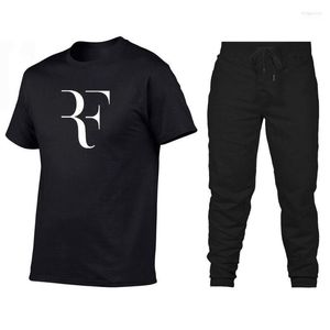 Survêtements pour hommes Modèle imprimé pour hommes Vente Fr Federer Coton T-shirt à manches courtes Pantalon de sport Costume Mode T-shirt1