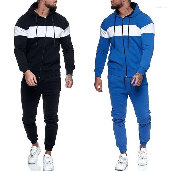 Survêtements pour hommes Vêtements de sport pour hommes Sweats à capuche rayés Ensembles 2022 Homme Casual Sweat à capuche Costume Mâle Jogging Sweat-shirt Pantalon de survêtement Boy 2