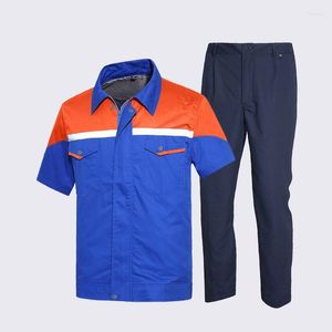 Heren tracksuits heren zomer ademende werkkleding set mannen fabriek uniform werkplaats auto reparatie korte mouwen werkkledingpak