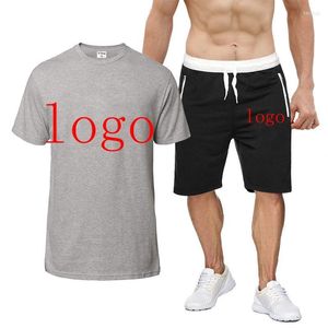 Survêtements pour hommes Été pour hommes Personnalisation du logo pour hommes Vêtements de sport T-shirt deux pièces Haut à manches courtes Short d'athlétisme Fitness