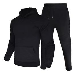 Survêtements pour hommes Survêtement pour hommes Pull à capuche Pantalon de survêtement Costume de sport Casual Jogger Sportswear 2 pièces Mâle Polaire Streetwear Ensembles 231208