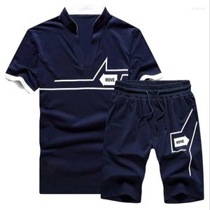 Chándales para hombres Chándal para hombres Hombres 2022 Conjunto de dos piezas de verano Camiseta de manga corta Camiseta recortada Top Shorts Traje para hombre Conjuntos de ropa deportiva Outwear