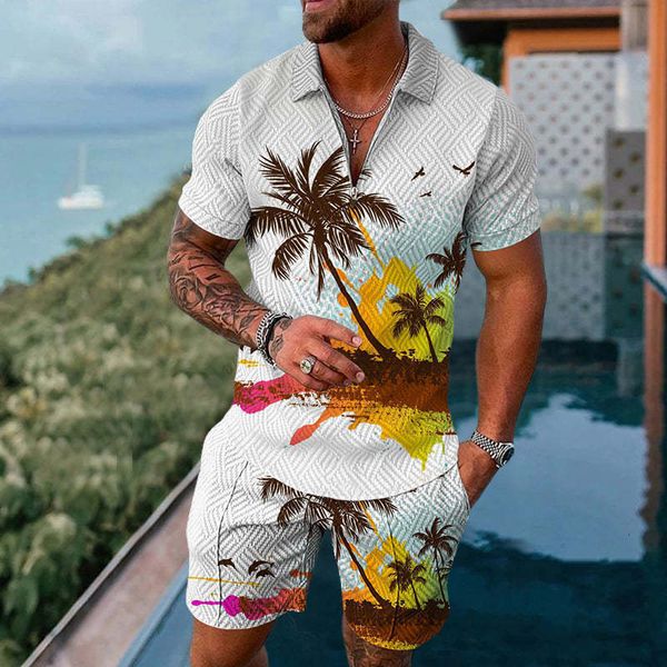 Survêtements pour hommes Survêtement pour hommes Polo de haute qualité Summer Beach Style Shorts Casual 2 Piece Sets 3D Print Social Shirt Luxury Male Clothing 230508