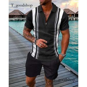 Tracksuits Tracksuits Tracksuit voor heren zomer Summer Short Sleeve shirt en shorts passen tweedelig set mannelijke gym sport golfkleding streetwear voor mencasual Men#2024 1A6