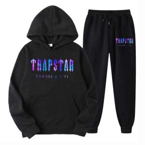 Tracksuits heren heren tracksuit trend trend haped 2 stuks set hoodie sweatshirt zweetwegen sportkleding jogging outfit trapstar man doek