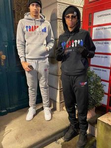 Tracksuits heren heren tracksuit trend trend haped 2 stuks set hoodie sweatshirt zweetwegen sportkleding jogging outfit trapstar man doek