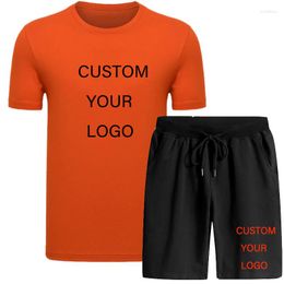 Suissiles de survêtement masculins Définir le logo personnalisé Logo à manches courtes Print t-shirts shorts de survêtement