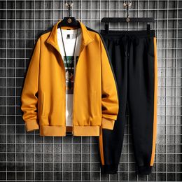 Survêtements pour hommes Hommes Ensembles Jogging Sports Costume Survêtement Harajuku Outfit Automne Sportswear Solide Casual JacketPants Deux Pièces Vêtements 230909