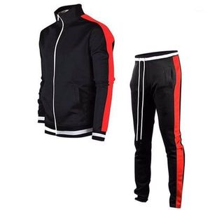 Survêtements pour hommes hommes ensembles pantalons de survêtement + fermeture éclair col haut survêtement Fitness Jogging vêtements de sport arrivée 2021