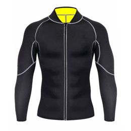 Trainingspakken heren Shapers voor heren Saunapak Neopreen zweetjack Training Gewichtsverlies Tailletrainer met lange mouwen Body Shaper met ritssluiting Ondershirt 230419