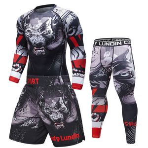 Heren Trainingspakken Mannen Sport MMA Rashguard Jiu Jitsu JerseysBroek Fitness T-shirt UCF BJJ Boksset Gym Rash Guard Fightwear Sportsuit Boxeo 230607