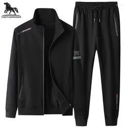 Survêtements pour hommes Hommes Sportswear Ensembles Printemps Automne Costume à capuche Mens Sports Survêtement Couleur Solide 2 pièces Ensemble Sweat-shirt Pantalon de survêtement 201