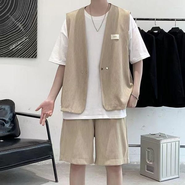 Survêtements pour hommes Costumes d'été pour hommes Casual Loose Short 3 pièces Ensembles Style coréen T-shirts et shorts à manches mi-longues Homme Mode de luxe
