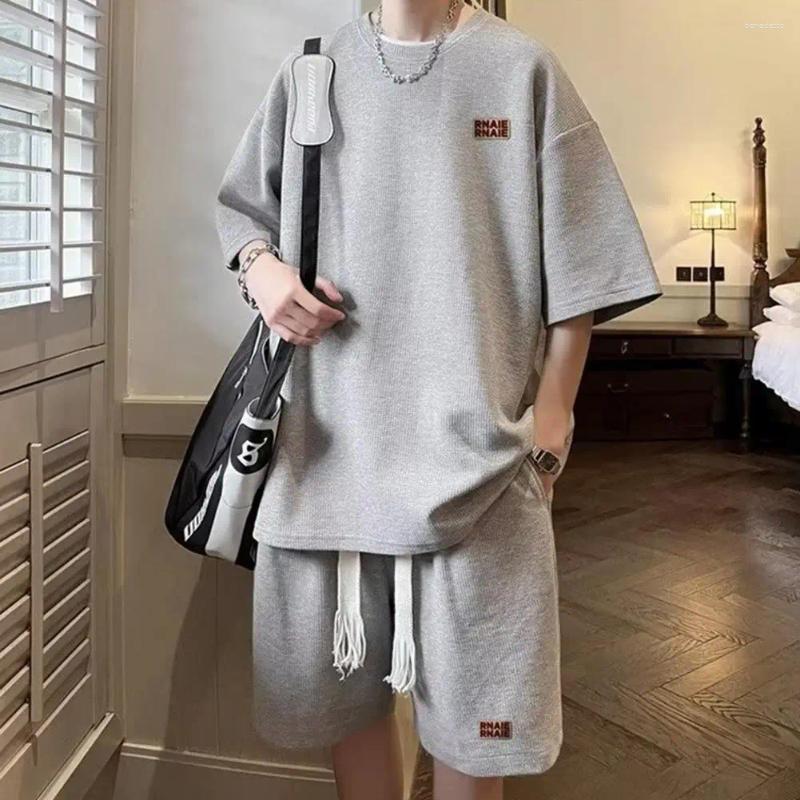 Men's Tracksuits Men T-shirt Shorts Set Breathable Sports Suit Summer Casual Outfit O-neck Short Sleeve With Elastic For A