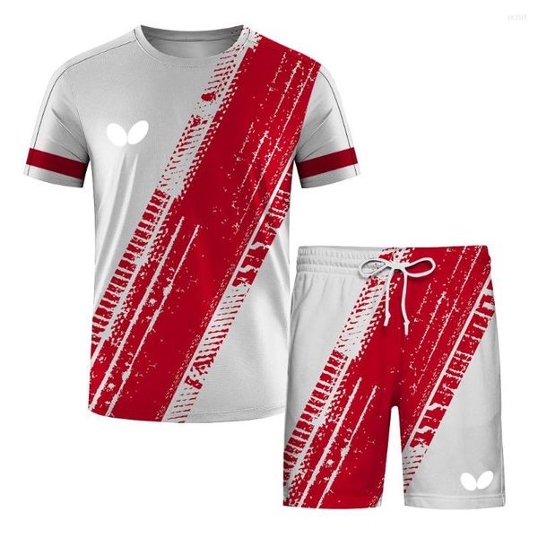 Survêtements pour hommes Hommes Tennis de table Ensemble Chemise et short Chemises de badminton Séchage rapide Sport respirant Vêtements surdimensionnés