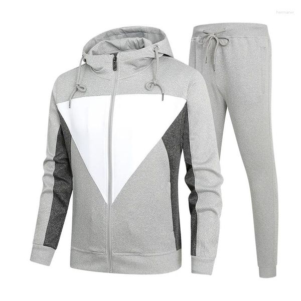 Chándales para hombres Chándal para hombres Conjunto de 2 piezas Sudaderas con capucha Pantalones Moda Ropa deportiva Traje Masculino Casual Jogging Otoño Ropa cómoda Tamaño asiático