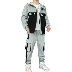 Conjunto de 2 uds. De chándales, chaquetas y pantalones, ropa informal estilo Hip Hop para hombre, traje para correr, chándal para hombre