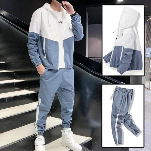 Survêtements pour hommes Hommes Survêtement Hip Hop Courir Costume De Sport Casual Joggers Sweat À Capuche Vestes Pantalon 2 Pièces Ensembles Harajuku Streetwear