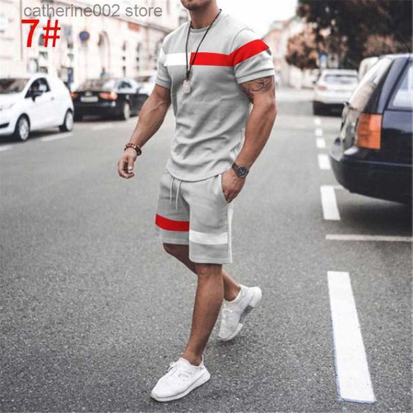 Survêtements pour hommes Survêtement pour hommes T-shirt Tenues shorts Ensembles Ensemble de t-shirts d'été en tissu surdimensionné pour hommes 100% matière synthétique Confortable et cool T230602