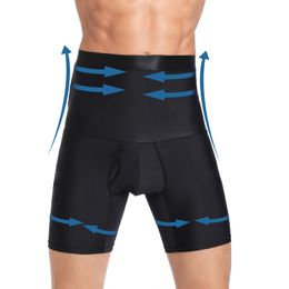 Chándales para hombres Hombres Control de barriga Pantalones cortos Body Shaper Compresión Cintura alta Entrenador Vientre Estómago Adelgazamiento plano Fajas Boxer Ropa interior Fajas 230419