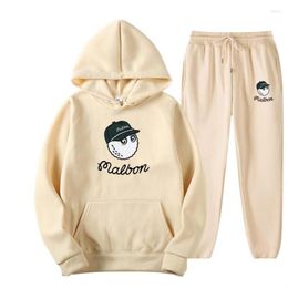 Chándales para hombres para hombre 2022 Malbon Golf Ropa deportiva Cálido de dos piezas con capucha suelta suéter pantalones conjunto jogging drop entrega ropa ropa dhbtw