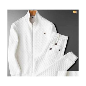 Contrôles masculins Suisseaux pour hommes Streetwear Waffle Vêtements Sports décontractés Veste de costume Long Living Home plus taille xxxxl Drop Dev Dhey3