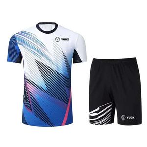 Les survêtements masculins pour hommes et femmes yudx marque badminton porter le tennis porte sport conception géométrique respirant dryround rycoversizdt-shirt j240510