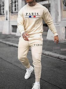 Contulaires de survêtement masculins Automne et hiver Nouveau cou rond Pull et pantalon Slved Slve