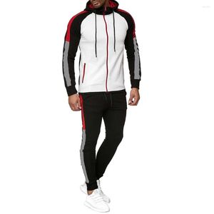 Tracksuits voor heren heren herfst gradiënt zipper print sweatshirt top broek sets sport pak tracksuit prom pakken slank gemonteerd voor mannen