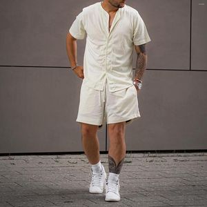 Tracksuits voor heren heren katoenen vaste shirt shorts broekpak en smoking diner pakken voor mannen man