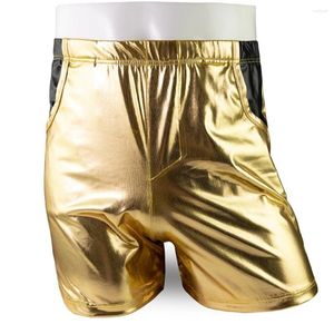 Heren tracksuits heren goud glanzende lederen tanktops bokser shorts shorts clubkleding set pak nachtclub podium feestjassen kostuum