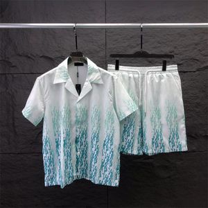 Heren tracksuits Mens Hawaiian Beach Sets Vakantie shirts voor mannen en vrouwen kleurblokkering bedrukte shorts set b12