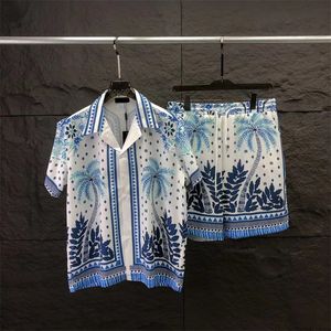 Heren tracksuits Mens Hawaiian Beach Sets Vakantie shirts voor mannen en vrouwen kleurblokkering bedrukte shorts set b14