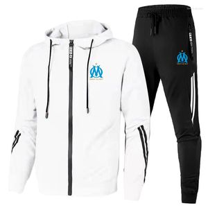 Survêtements pour hommes Veste à capuche pour hommes Costume DROIT AU BUT Marseille Survêtement Fans Sportswear Vestes Pantalons 2pcs Jogging Sweater Set Est Logo