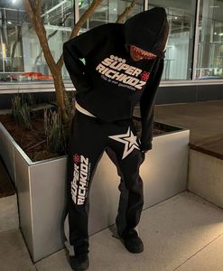 Costumes pour hommes Hommes Hommes Sweats à capuche Harajuku Hip Hop Full Zipper Veste Manteau Streetwear High Street 90s Femmes Gothic Punk Loose PocketG6UH