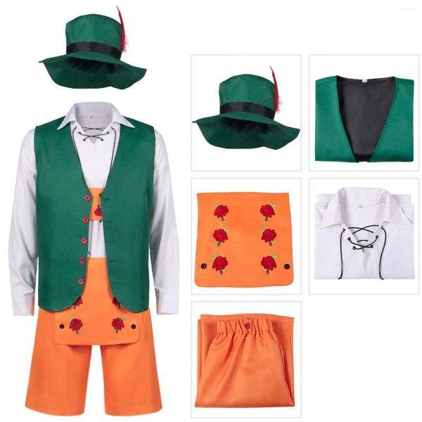 Survêtements pour hommes Hommes Oktoberfest Chemises Ensemble Personnalité Globale Street Broderie avec capuche Pantalon à bretelles Costume bavarois