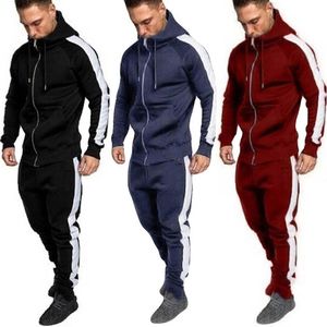 Survêtements pour hommes Hommes Sports Costume Hommes Chaud Sweat Costumes Ensemble Couleur Correspondant Sportswear Grande Taille Survêtement Mâle S-3xl294y